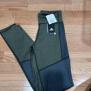 Adidas Women's Charcoal and green Leggings